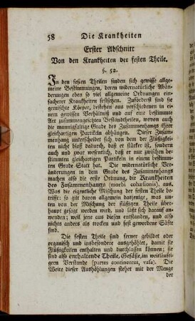 Erster Abschnitt Von den Krankheiten der festen Theile.