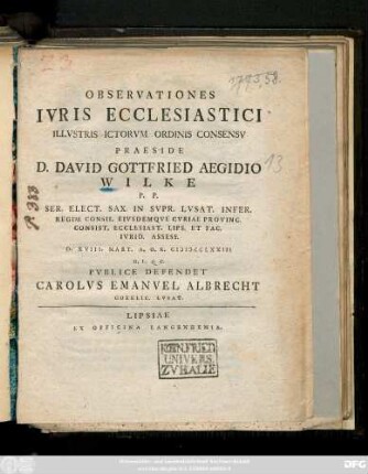 Observationes Ivris Ecclesiastici