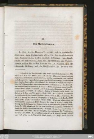 IV. Der Methodismus.