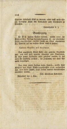 Berichtigung.