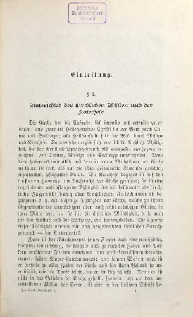 Katechetik und Erklärung des kleinen Katechismus Dr. Martin Luthers, 1. Katechetik