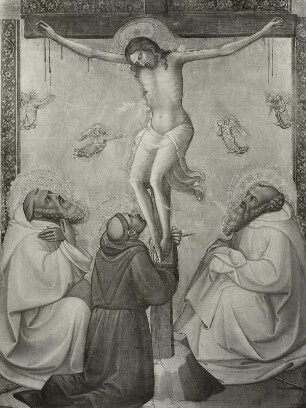 Christus am Kreuz mit dem Heiligen Benedikt, Franziskus und Romuald