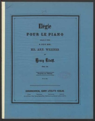 Elégie pour le piano : oeuv. 64