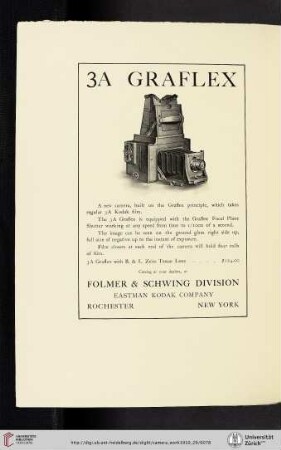 Folmer & Schwing Division, Eastman Kodak Company [3A Graflex Camera]