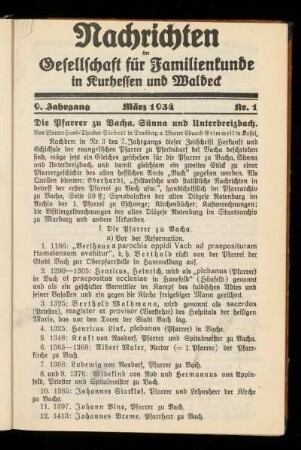 9. Jahrgang, Nr. 1, März 1934