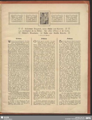 Vorwort, Préface, Preface