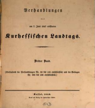 Verhandlungen des Kurhessischen Landtages. 1847,3 (1848)