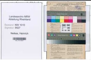 Entnazifizierung Heinrich Neikes , geb. 05.08.1922 (Angestellter)