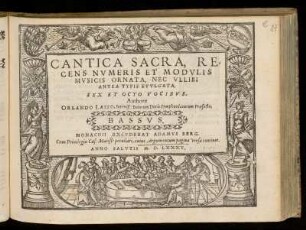 Orlando di Lasso: Cantica sacra ... sex et octo vocibus. Bassus