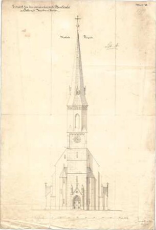 Leimbach, Karl; Palling; Pfarrkirche - Westfassade (Aufriss)