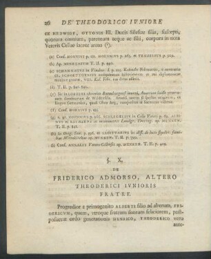 §. X. De Friderico Admorso, Altero Theoderici Iunioris Fratre