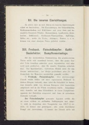 XII. Die inneren Einrichtungen.