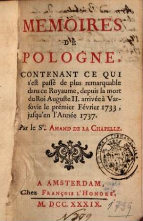Mémoires de Pologne