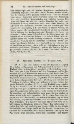 IV. Materia medica und Toxikologie.
