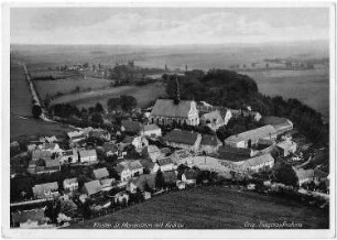 Panschwitz-Kuckau-Kuckau. Kloster St. Marienstern und Ortschaft, Luftaufnahme, Ansichtskarte