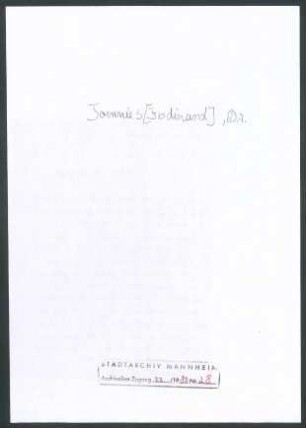 Toennies, [Ferdinand], z. Zt. Mannheim, an Wichert