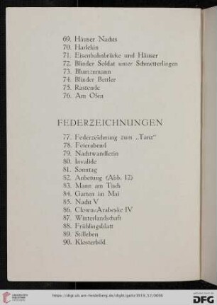 Federzeichnungen (Nr. 77-95)