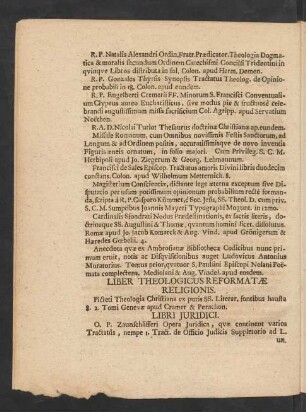 Liber Theologicus Reformatae Religionis.