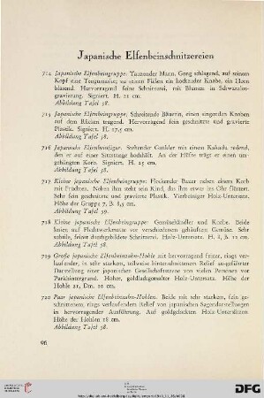 Japanische Elfenbeinschnitzereien (Nr. 714-724)