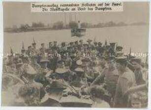 Kriegsversehrte Soldaten bei einem Ausflug auf der Havel