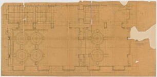 Thiersch, Friedrich von; Wiesbaden; Kurhaus - Grundriss mit Deckenabwicklung
