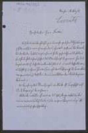 Brief von Paul Günther Lorentz an Unbekannt