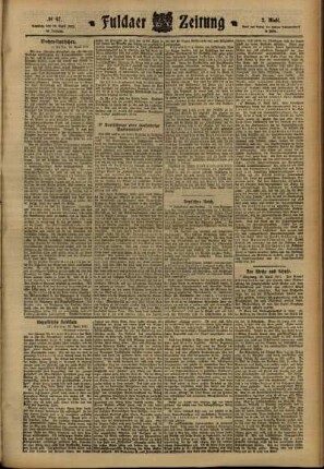 Zweite Ausgabe vom Samstag, den 29. April 1911.