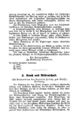 Stipendium der Nathalie Hirsch,geb. Wolff,-Stiftung : [B. Kunst und Wissenschaft]