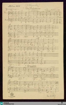3 Lieder - Mus. Hs. 1147 : Coro maschile