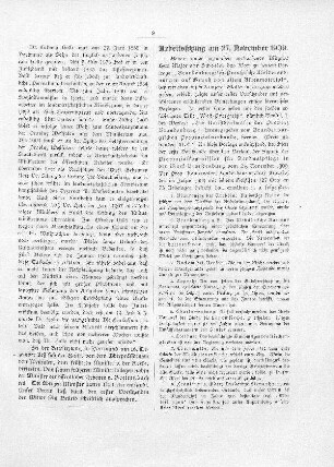 Arbeitssitzung vom 27. November 1909