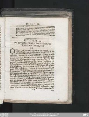 Articulus II. De Diverso Gradu Obligationis Legum Naturalium.
