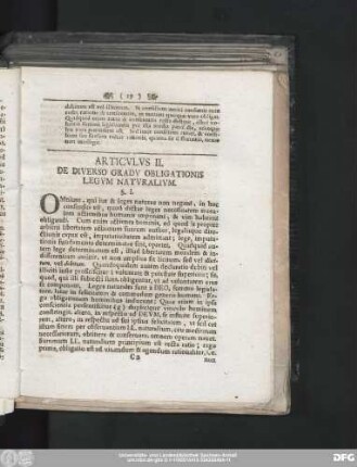 Articulus II. De Diverso Gradu Obligationis Legum Naturalium.