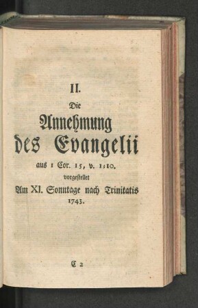 II. Die Annehmung des Evangelii ...
