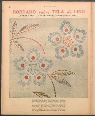 Bordado sobre tela de lino [Bordado] : Un motivo sencillo en colores delicados para carpeta