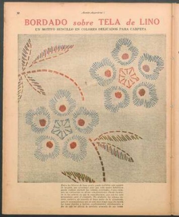 Bordado sobre tela de lino [Bordado] : Un motivo sencillo en colores delicados para carpeta