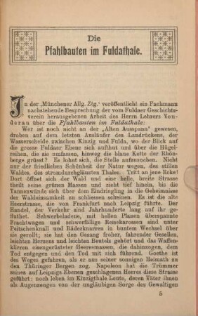 Die Pfahlbauten im Fuldathale.