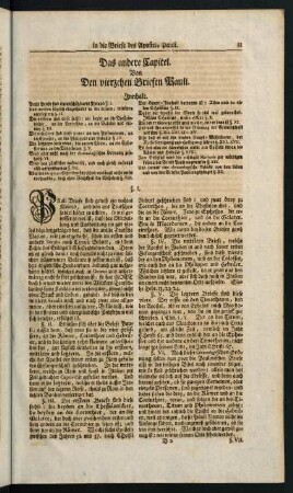 11-16, Das andere Capitel. Von den vierzehen Briefen Pauli