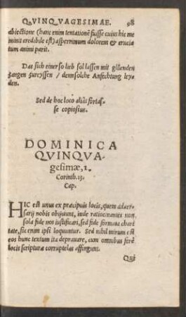 Dominica Quinquagesimae ...