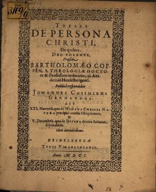 Theses de persona Christi
