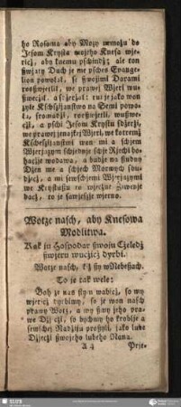 Wotze nasch, aby Knesowa Modlitwa