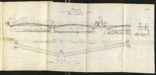 Tafel V. Project zu einer Brücke über die Donau zwischen Ofen & Pest