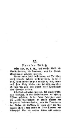 Neunter Brief : [35. Abhandlung]