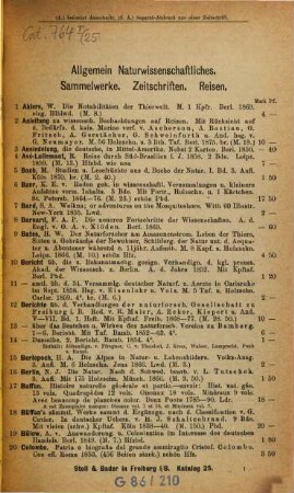 Katalog des Antiquarischen Bücherlagers von Stoll & Bader, vormals R. Bader & Co., Buchhandlung und Antiquariat für in- und ausländische Literatur, Freiburg in Baden, 25. 1878