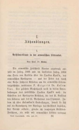 529-539 Aristides-Citate in der armenischen Litteratur