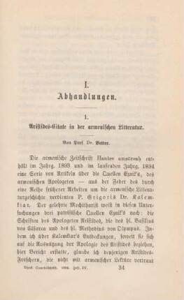 529-539 Aristides-Citate in der armenischen Litteratur