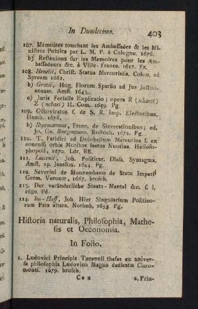 403-463, Historia naturalis, Philosophia, Mathesis et Oeconomia