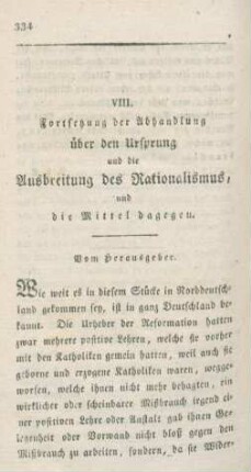 334-372 Ueber den Ursprung und die Ausbreitung des Rationalismus, und die Mittel dagegen : Fortsetzung