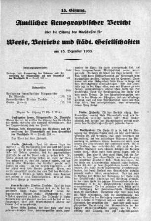Sitzung 15, 18. Dezember 1933