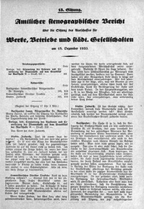 Sitzung 15, 18. Dezember 1933