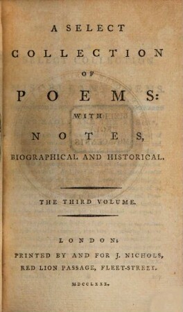 A Collection of Poems : With Notes, Biographical And Historical. 3